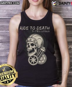 Awesome Ride to Death V-Twin Inferno Skull Tank Top featuring a striking skull graphic, perfect for motorcycle enthusiasts.