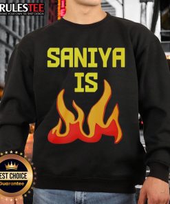 Awesome Saniya is Fire Sweatshirt featuring vibrant design, perfect for stylish comfort and casual wear.
