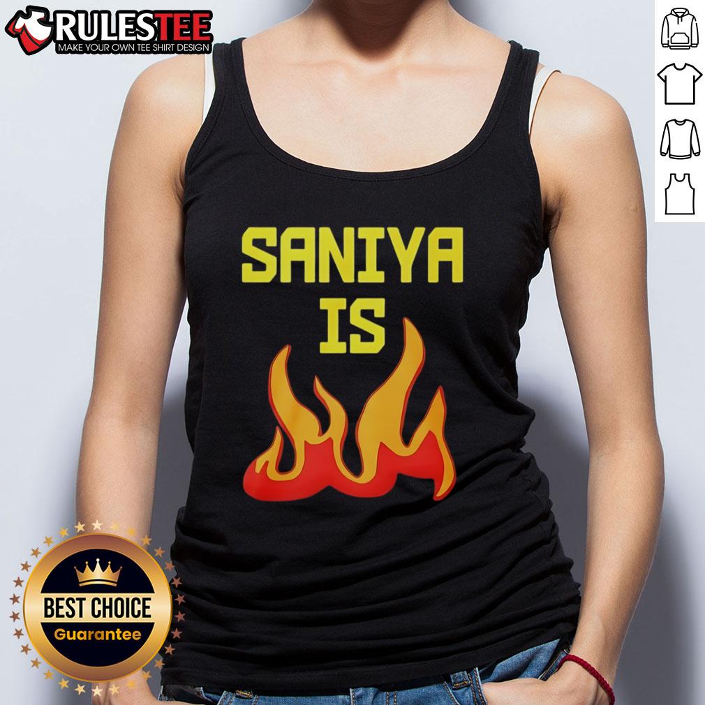Awesome Saniya Is Fire Tank Top Awesome Saniya is Fire tank top featuring a vibrant graphic design, perfect for stylish summer outfits.