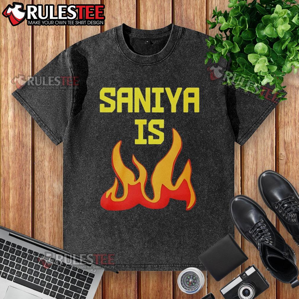 Awesome Saniya Is Fire Washed T Shirt Awesome Saniya Is Fire washed t-shirt featuring a vibrant design and soft fabric, perfect for casual style.
