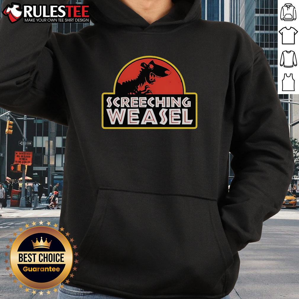 Awesome Screeching Weasel X Jurassic Park Hoodie Awesome Screeching Weasel x Jurassic Park hoodie featuring vibrant graphics and a stylish design for fans of both franchises.