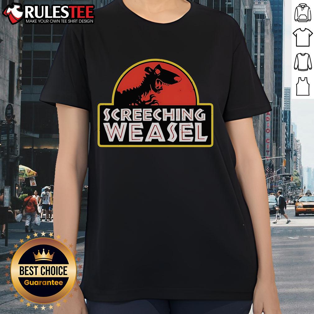 Awesome Screeching Weasel X Jurassic Park Ladies Tee Awesome Screeching Weasel x Jurassic Park ladies tee featuring vibrant graphics and a stylish fit for fans.