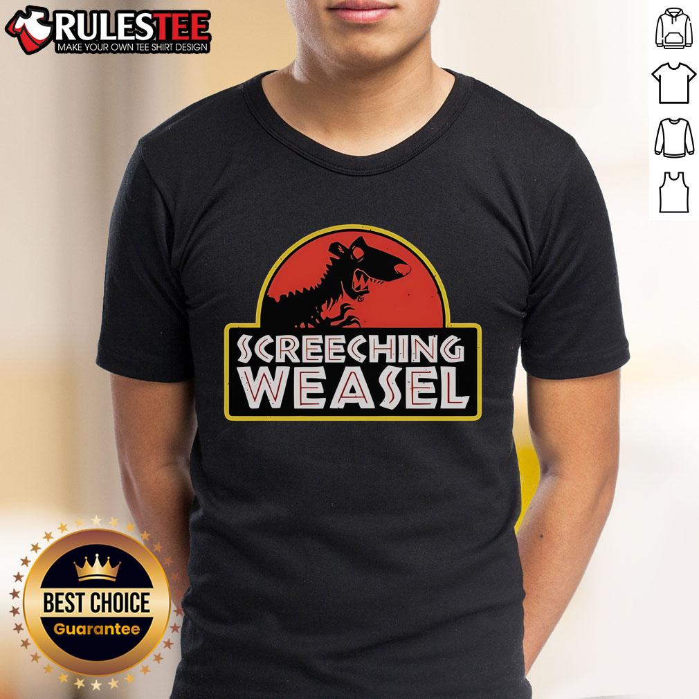 Awesome Screeching Weasel X Jurassic Park T Shirt Awesome Screeching Weasel X Jurassic Park T-Shirt featuring a unique graphic blend of punk and dinosaur themes.