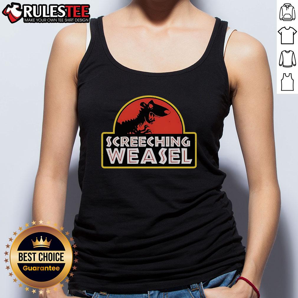 Awesome Screeching Weasel X Jurassic Park Tank Top Awesome Screeching Weasel x Jurassic Park tank top featuring vibrant graphics and a trendy design for fans.