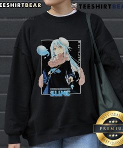 Alt Text: Awesome Slime Rimuru Tempest sweatshirt in box, showcasing vibrant colors and unique design for anime fans.