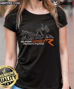 Awesome Super 1290 Adventure Motorcycle Ladies Tee featuring a stylish design perfect for female motorcycle enthusiasts.