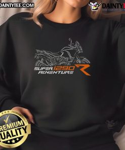 Awesome Super 1290 Adventure Motorcycle sweatshirt featuring a stylish design for bikers and outdoor enthusiasts.