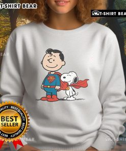 Awesome Super Peanuts Snoopy Superman Sweatshirt featuring vibrant graphics of Snoopy and Superman, perfect for fans.