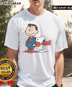 Awesome Super Peanuts Snoopy Superman T-Shirt featuring Snoopy in superhero attire, perfect for fans of Peanuts and comics.