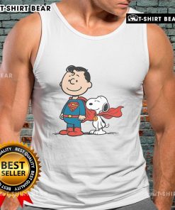 Alt Text: Awesome Super Peanuts Snoopy Superman Tank Top featuring Snoopy and Superman graphics on a stylish tank.