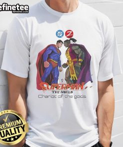 Awesome Superman The World On Zebra Comics T-Shirt featuring a vibrant Superman graphic on a stylish tee.