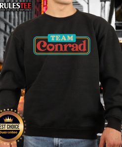 Awesome Team Conrad logo sweatshirt showcasing stylish design and comfortable fit, perfect for fans and team supporters.