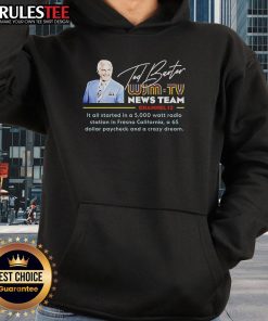 Awesome Ted Baxter WJM TV News Hoodie featuring vintage news graphics and a stylish design for fans of classic television.