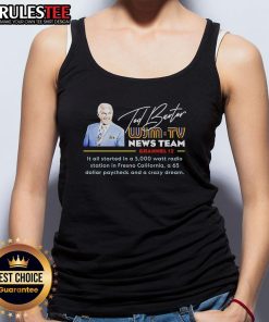 Alt Text: Awesome Ted Baxter WJM TV News tank top featuring classic 70s design, perfect for fans of the iconic TV character.