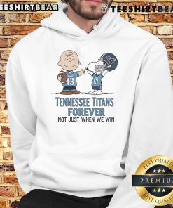 Alt Text: Awesome Tennessee Titans Charlie Brown Snoopy hoodie - Titans Forever design for fans, celebrating team spirit.