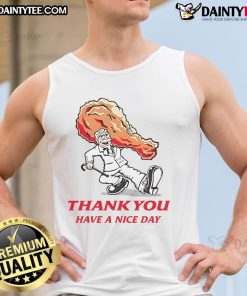 Awesome thank you KFC fried chicken tank top, perfect for casual wear, showcasing a fun and delicious food theme.