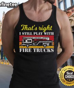 Awesome firefighter tank top featuring a playful fire truck design, perfect for kids who love playing with fire trucks.