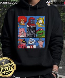 Awesome 80s Bunch Cartoon Hoodie featuring vibrant 80s designs and characters, perfect for retro style lovers.