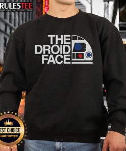 Awesome The Droid Face Star Wars Sweatshirt featuring a vibrant graphic of iconic droids for fans of the franchise.