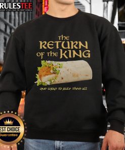 Awesome Return of the King sweatshirt featuring a chicken wrap design, perfect for fans of epic fantasy and cozy apparel.