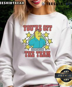 Awesome The Simpsons Don Mattingly You're Off The Team Sweatshirt featuring iconic cartoon graphics and bold text.