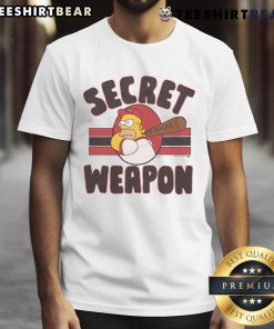 Awesome The Simpsons Homer Secret Weapon T-Shirt featuring vibrant graphics of Homer Simpson in a fun design.
