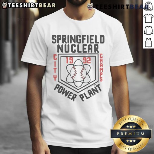 Alt Text: Awesome The Simpsons Springfield Nuclear Power Plant City Champs T-Shirt featuring vibrant graphics and bold text.