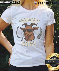 Awesome Throat Goat Ladies Tee featuring a trendy design perfect for casual wear and fans of unique graphic tees.