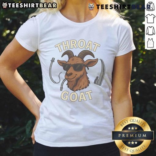 Awesome Throat Goat Ladies Tee featuring a trendy design perfect for casual wear and fans of unique graphic tees.