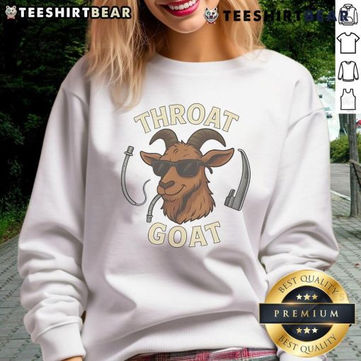 Awesome Throat Goat Sweatshirt featuring a bold graphic design and comfortable fit, perfect for casual wear.