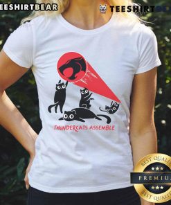 Awesome Thunder Cats Assemble Ladies Tee featuring vibrant graphic design and comfortable fit for fans of the franchise.