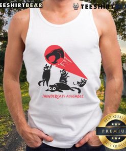 Awesome Thunder Cats Assemble tank top featuring vibrant graphics of iconic characters for fans of the classic series.
