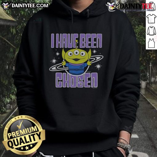 Awesome Toy Story Aliens hoodie featuring vibrant graphics and the phrase 'I Have Been Chosen' for fans and collectors.