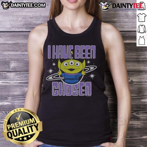 Awesome Toy Story Aliens I Have Been Chosen tank top featuring colorful alien graphics and a trendy design.