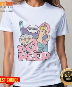 Awesome Toy Story Bo Peep Oh No Not My Sheep Ladies Tee featuring Bo Peep and playful sheep design for fans.