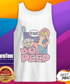 Awesome Toy Story Bo Peep Oh No Not My Sheep tank top featuring Bo Peep with her sheep, perfect for fans of the movie.