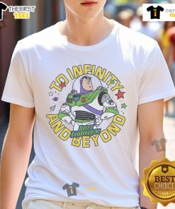 Awesome Toy Story Buzz Lightyear T-shirt featuring 'To Infinity And Beyond' graphic, perfect for fans of the beloved movie.
