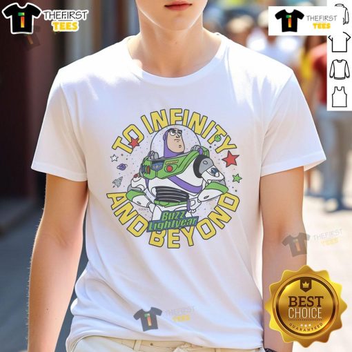 Awesome Toy Story Buzz Lightyear T-shirt featuring 'To Infinity And Beyond' graphic, perfect for fans of the beloved movie.