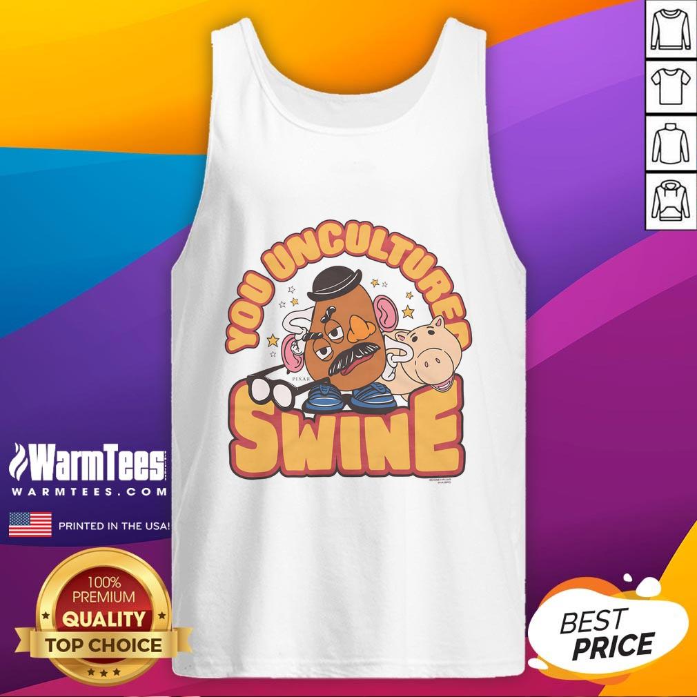 Awesome Toy Story Mr. Potato Head You Uncultured Swine Tank Top Awesome Toy Story Mr. Potato Head tank top featuring 'You uncultured swine' graphic for fans of the iconic movie.