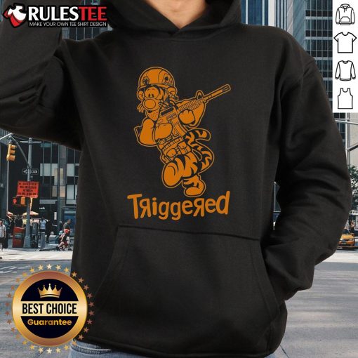Awesome Triggered Tigger Winnie the Pooh Military Hoodie featuring a vibrant design of Tigger in military style.