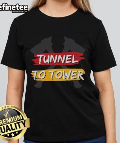 Alt Text: Awesome Tunnel to Tower Axe Ladies Tee featuring a stylish design for women honoring first responders.
