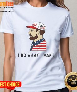 Awesome USA I Do What I Want Ladies Tee featuring a stylish design perfect for casual wear and expressing individuality.