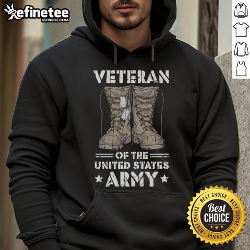 Awesome Veteran of the United States Army Hoodie featuring a patriotic design, perfect for proud veterans and supporters.