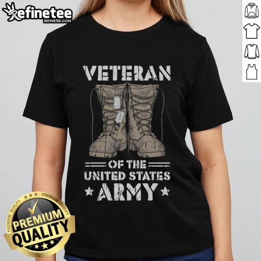 Awesome Veteran of the United States Army Ladies Tee featuring a patriotic design, perfect for proud military supporters.