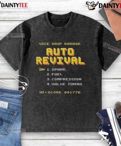 Awesome Vice Grip Garage Auto Revival washed t-shirt featuring a vintage design for automotive enthusiasts.