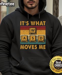 Alt Text: Vintage hoodie featuring 'Awesome WASD It's What Moves Me' design for retro PC gamers and computer gamers.