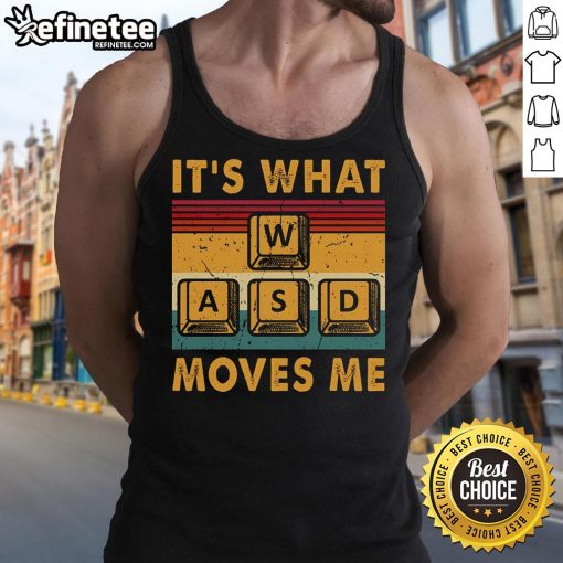 Vintage tank top for retro PC gamers featuring 'Awesome WASD - It's What Moves Me' graphic design.