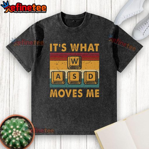 Awesome WASD retro PC gamer vintage washed t-shirt featuring a cool gaming design for computer gaming enthusiasts.