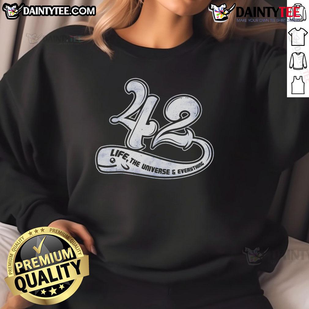 Awesome Whale 42 Life The Universe & Everything Sweatshirt Awesome Whale 42 Life The Universe Everything Sweatshirt featuring a vibrant whale design and cosmic elements.