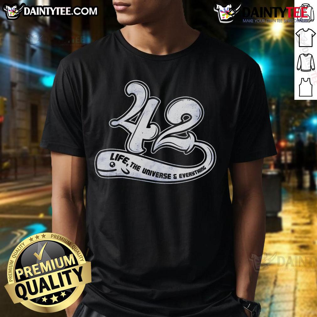 Awesome Whale 42 Life The Universe & Everything T Shirt Awesome Whale 42 Life The Universe & Everything T-Shirt featuring a whimsical whale graphic and vibrant colors.